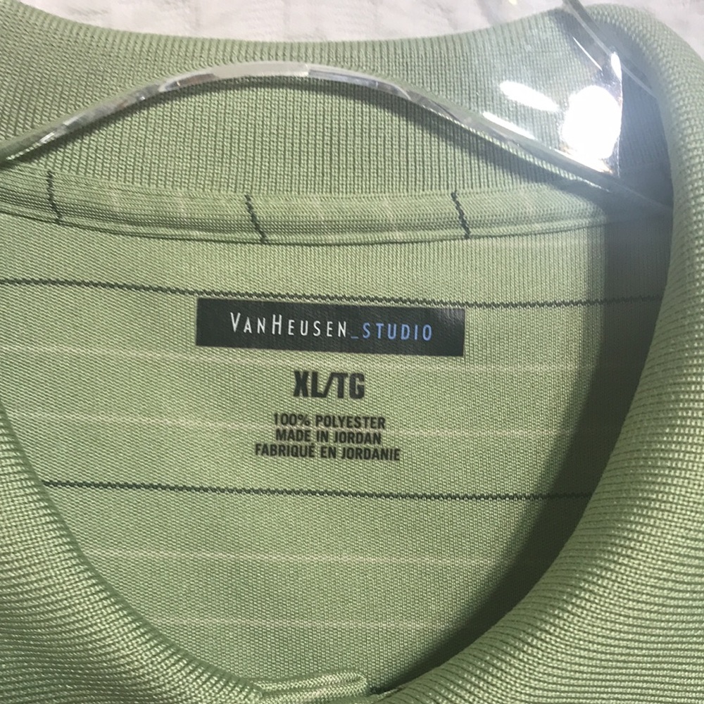 VAN HEUSEN STUDIO, Polo Light Green Stripe - Picture 2 of 4